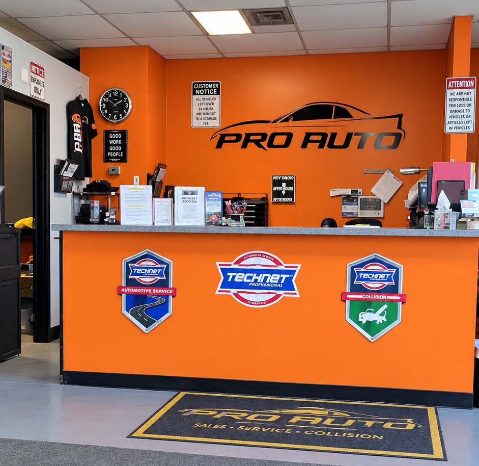 Pro Auto Shop reception and customer service area